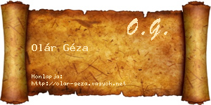 Olár Géza névjegykártya